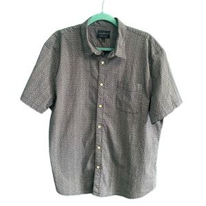 Lucky Brand Saturday Stretch Navy Blue & White Men's Button Up Shirt XL